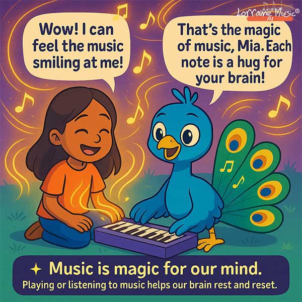Playing or listening to music helps our brain rest and reset